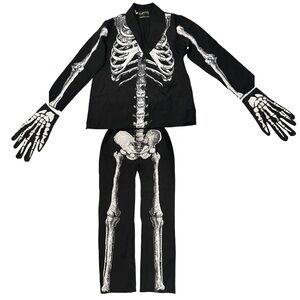 🎃 Underwraps Costume M Skeleton 4 Piece Black